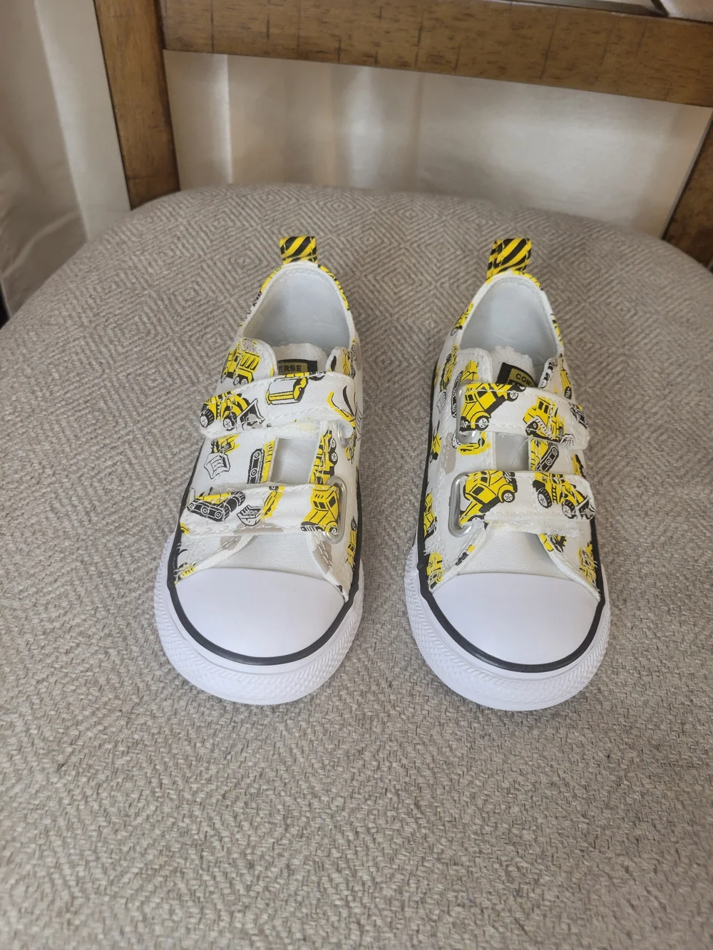 Converse Boy's White & Yellow Construction Print Sneakers